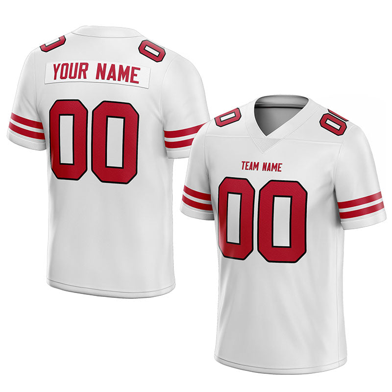 custom authentic football jersey white-red mesh