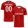 Conjunto personalizado de camiseta de fútbol roja para niños y adultos