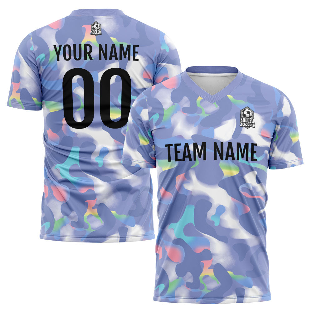 Conjunto personalizado de camiseta de fútbol para niños y adultos & color azul y gris