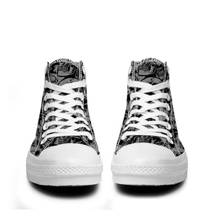 Resalta tu estilo con las zapatillas de lona de caña media Skeleton para hombre y mujer