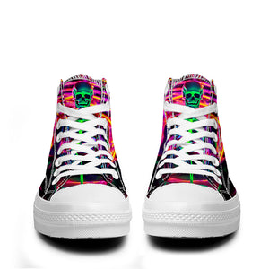 Resalta tu estilo con las zapatillas de lona de caña media Skeleton para hombre y mujer