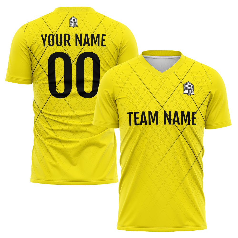 Uniforme de fútbol personalizado para niños y adultos & camiseta amarilla y negra