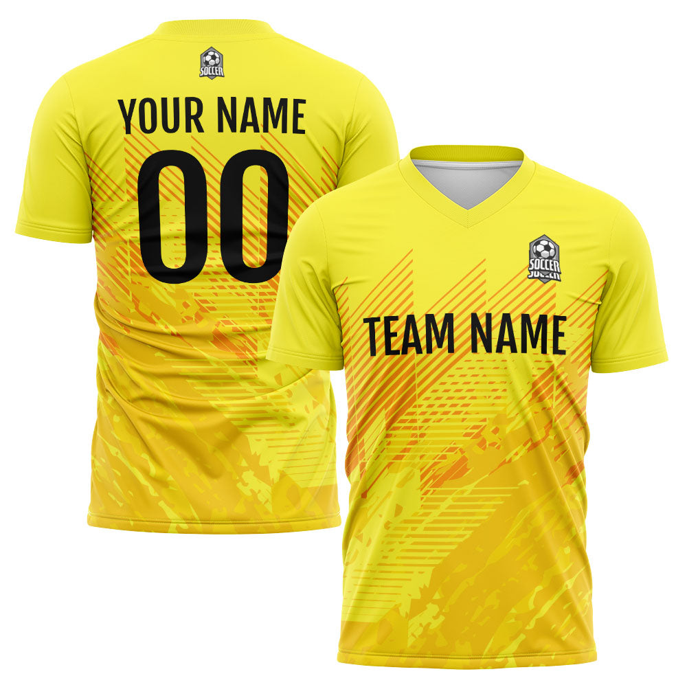 Uniforme de fútbol personalizado & camiseta para niños y adultos & conjunto personalizado & camiseta amarilla