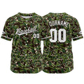 Camiseta de béisbol con dise?o personalizado estampado a todo color verde y negro