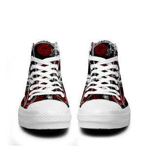 Resalta tu estilo con las zapatillas de lona de caña media Skeleton para hombre y mujer
