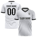 Uniforme de fútbol personalizado para niños y adultos & conjunto personalizado & camiseta blanca y negra con estampado de ondas