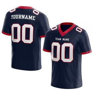 custom authentic football jersey navy white-red mesh