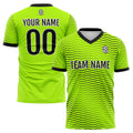 Uniforme de fútbol personalizado para niños y adultos & conjunto personalizado & camiseta verde neón y negra con ondas