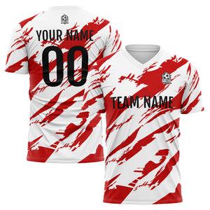 Uniforme de fútbol personalizado para niños y adultos & camiseta usada & roja y blanca