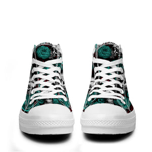 Resalta tu estilo con las zapatillas de lona de caña media Skeleton para hombre y mujer