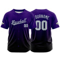 Camiseta de béisbol con dise?o personalizado estampado en negro y morado
