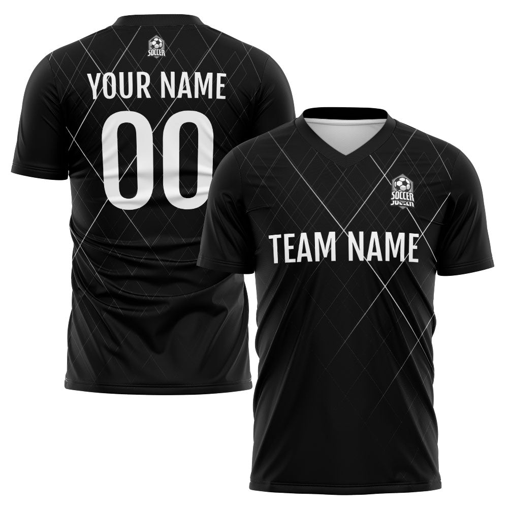 Uniforme de fútbol personalizado para niños y adultos & conjunto personalizado en blanco y negro