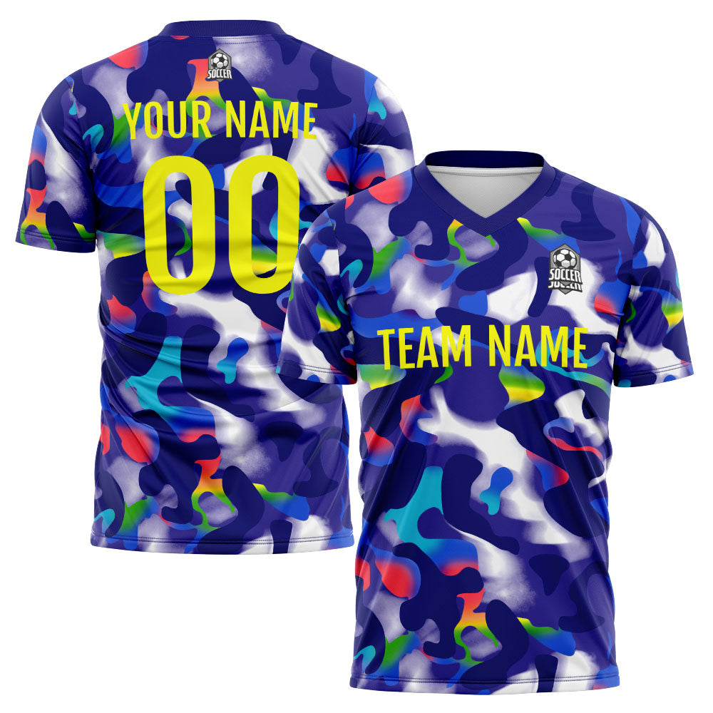 Conjunto personalizado de camiseta de fútbol para niños y adultos & color azul marino