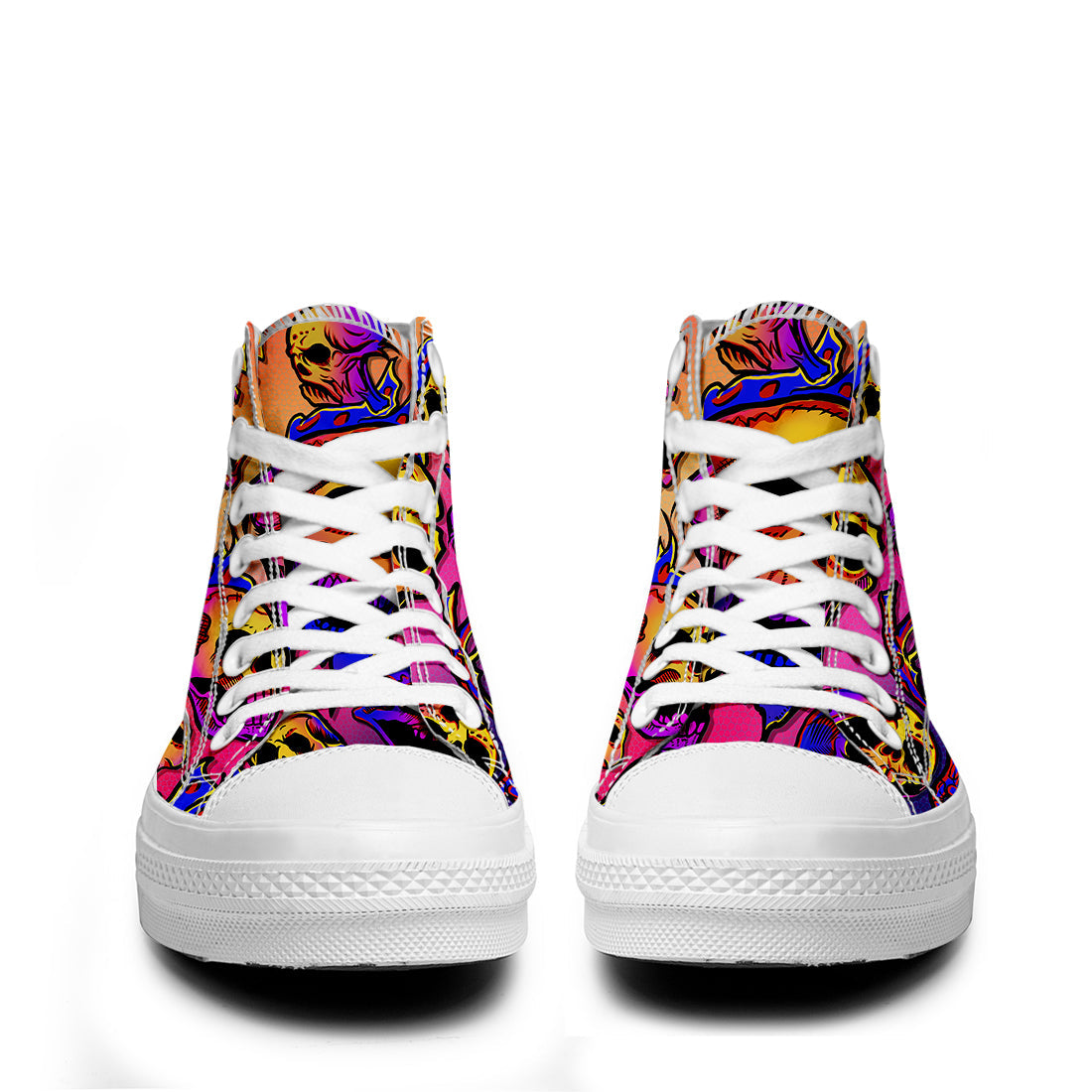 Resalta tu estilo con las zapatillas de lona de caña media Skeleton para hombre y mujer