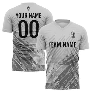 Conjunto personalizado de uniforme de fútbol para niños y adultos & camiseta gris