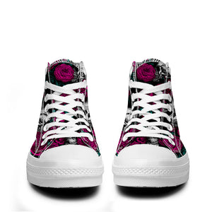 Resalta tu estilo con las zapatillas de lona de caña media Skeleton para hombre y mujer