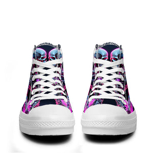 Resalta tu estilo con las zapatillas de lona de caña media Skeleton para hombre y mujer