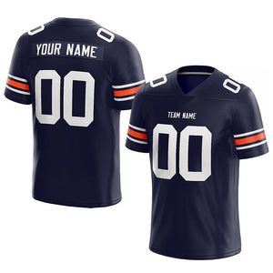 customized  authentic football jersey navy-white-orange mesh