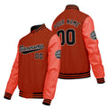 Chaquetas universitarias naranjas personalizadas para hombres & mujeres y jóvenes & Chaquetas Letterman personalizadas