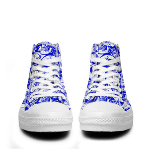 Resalta tu estilo con las zapatillas de lona de caña media Skeleton para hombre y mujer