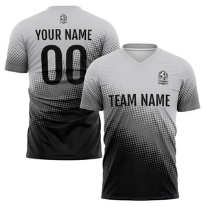Uniforme de fútbol personalizado para niños y adultos & conjunto personalizado en negro y gris