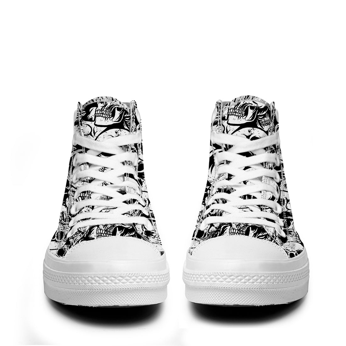 Resalta tu estilo con las zapatillas de lona de caña media Skeleton para hombre y mujer