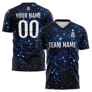 Conjunto personalizado de uniforme de fútbol para niños y adultos: camiseta con estampado de cielo estrellado