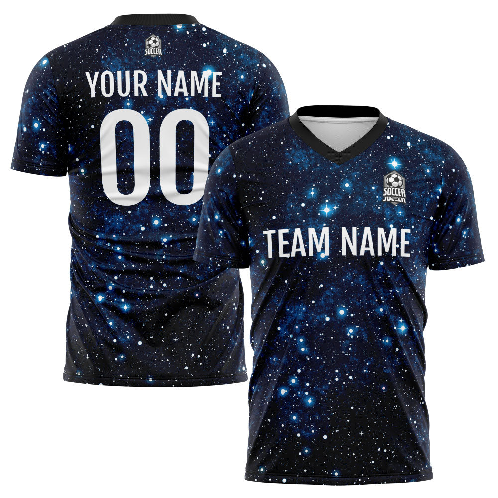 Conjunto personalizado de uniforme de fútbol para niños y adultos: camiseta con estampado de cielo estrellado