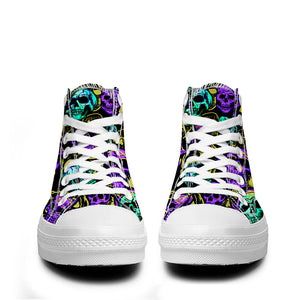 Resalta tu estilo con las zapatillas de lona de caña media Skeleton para hombre y mujer