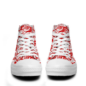 Resalta tu estilo con las zapatillas de lona de caña media Skeleton para hombre y mujer