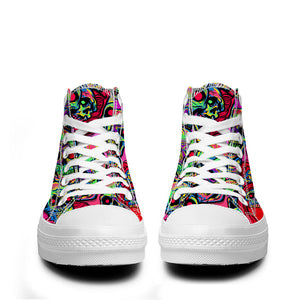 Resalta tu estilo con las zapatillas de lona de caña media Skeleton para hombre y mujer