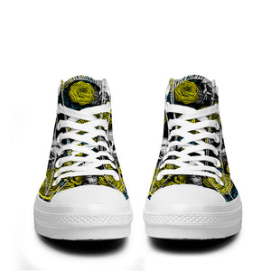 Resalta tu estilo con las zapatillas de lona de caña media Skeleton para hombre y mujer