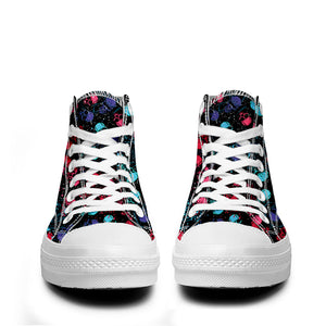 Resalta tu estilo con las zapatillas de lona de caña media Skeleton para hombre y mujer