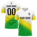 Uniforme de fútbol personalizado para niños y adultos & conjunto personalizado en verde & amarillo y blanco