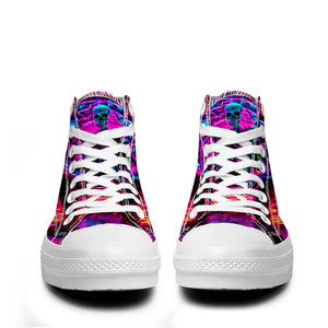 Resalta tu estilo con las zapatillas de lona de caña media Skeleton para hombre y mujer