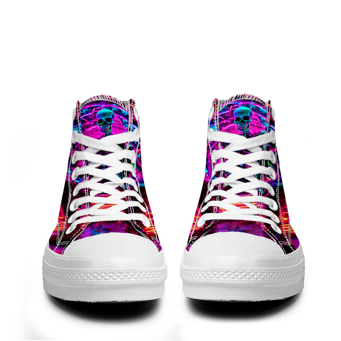 Resalta tu estilo con las zapatillas de lona de caña media Skeleton para hombre y mujer