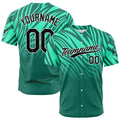 Camiseta de béisbol verde con dise?o personalizado estampado a todo color