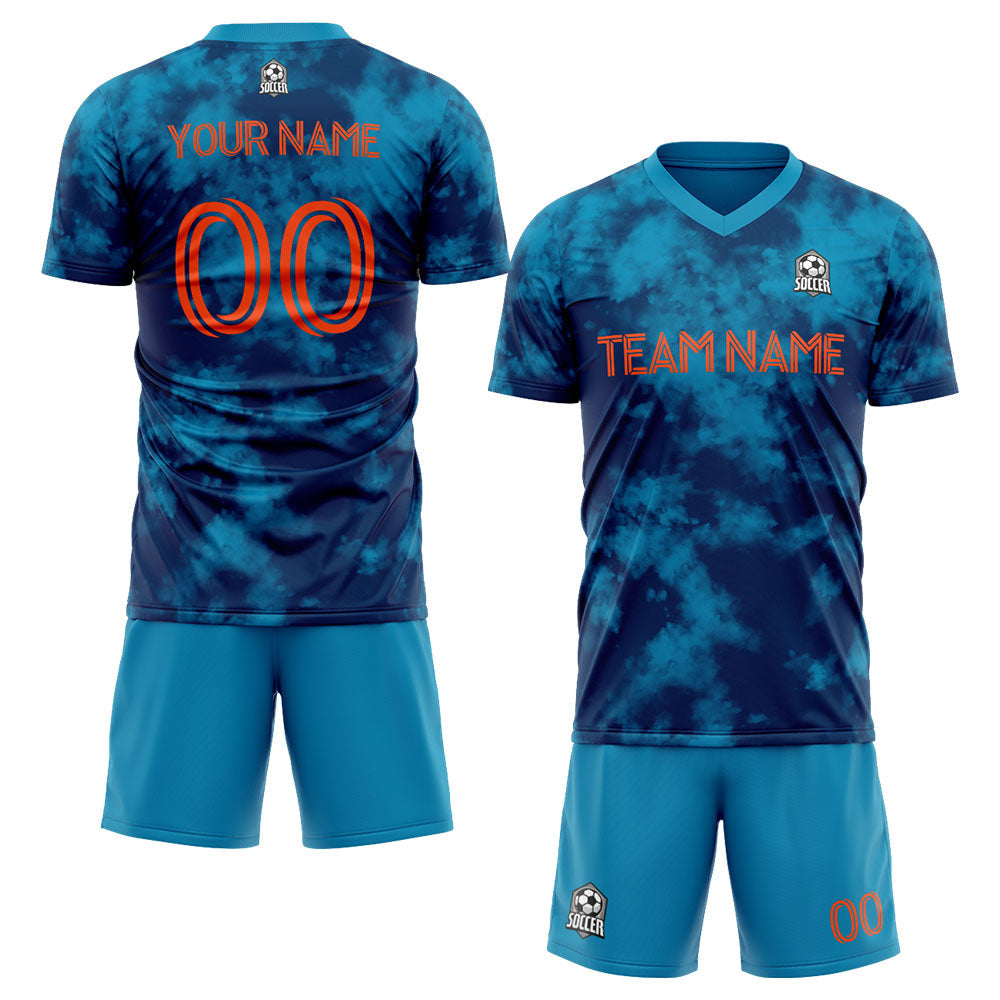 custom soccer uniform jersey kids adults personalized set jersey shirt blue
