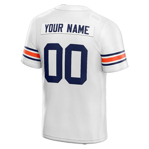customized  authentic football jersey white-navy-orange mesh