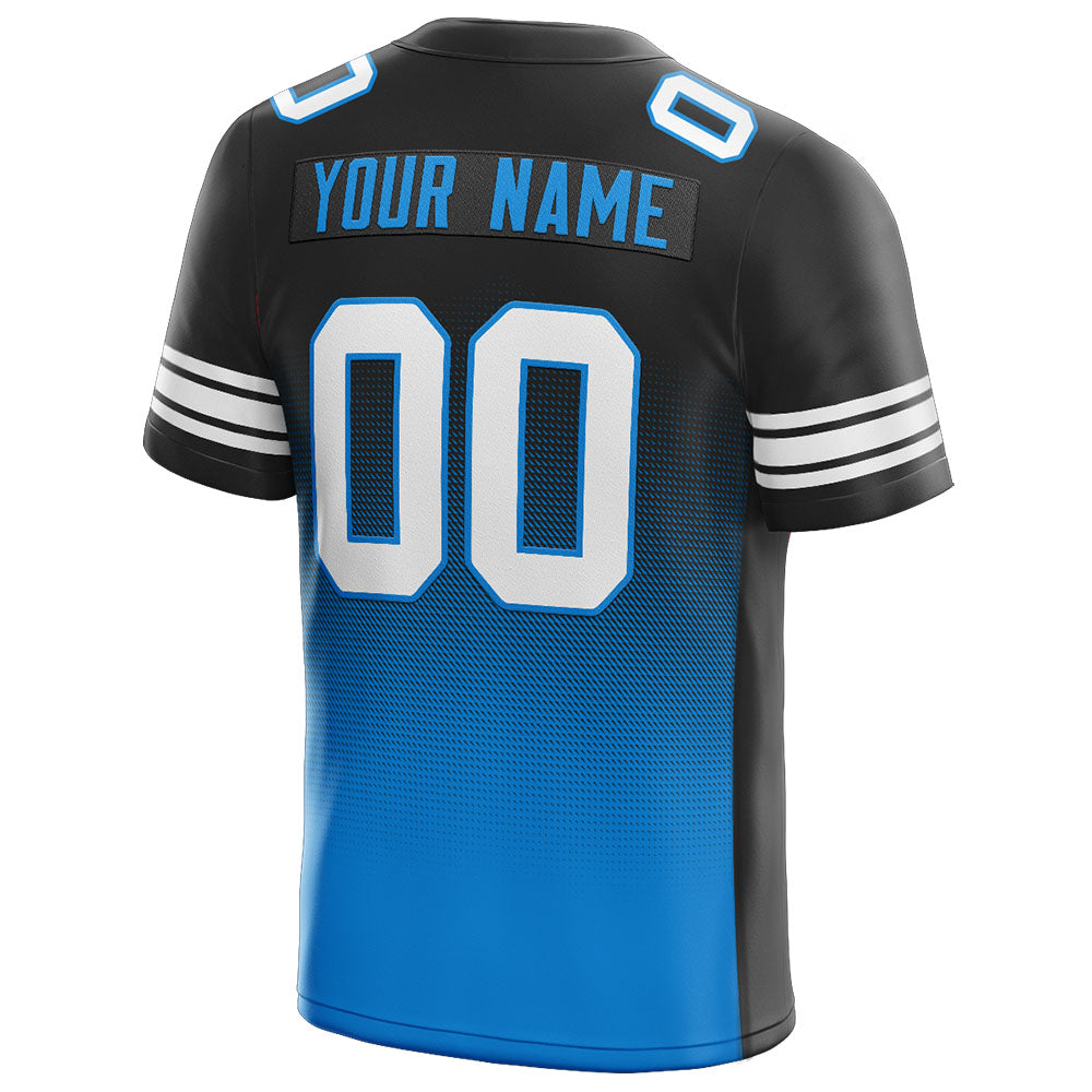 custom authentic gradient fashion football jersey light blue-black-white