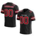 customized authentic football jersey black red -white mesh