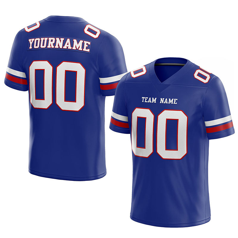 customized authentic football jersey royal white-red mesh