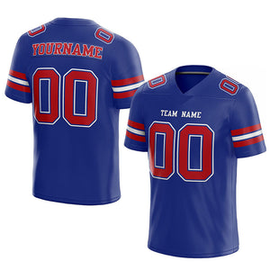 customized  authentic football jersey royal red-white mesh