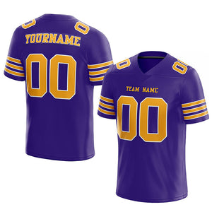 customized  authentic football jersey purple yellow-white mesh