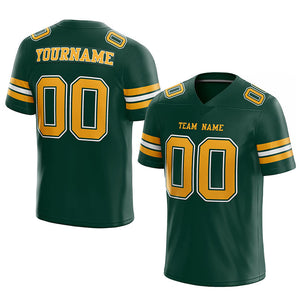 customized  authentic football jersey green yellow-white mesh