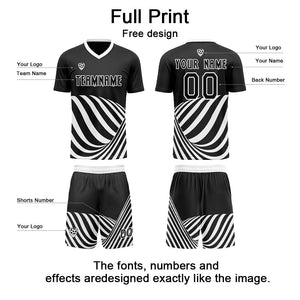 Conjunto personalizado de camiseta & uniforme en blanco y negro para niños y adultos
