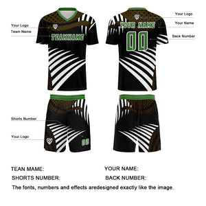 Conjunto personalizado de camiseta de uniforme marrón y verde para niños y adultos