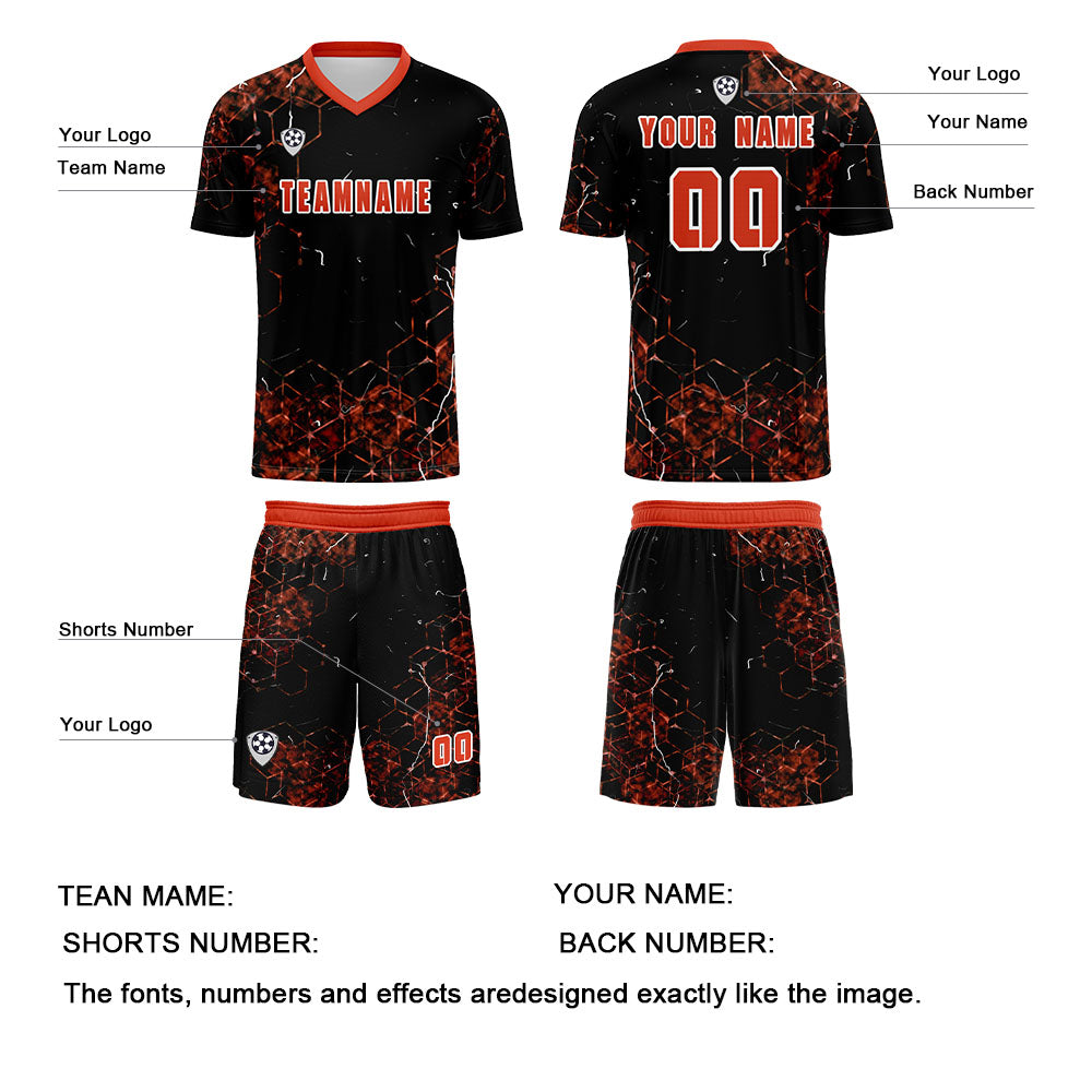 Conjunto personalizado de camiseta de uniforme naranja para niños y adultos