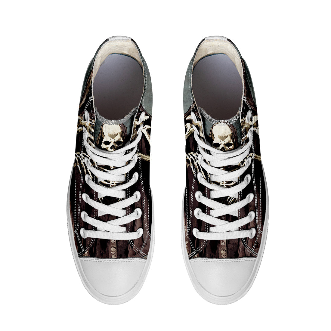 Resalta tu estilo con las zapatillas de lona de caña media Skeleton para hombre y mujer