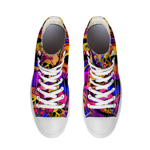 Resalta tu estilo con las zapatillas de lona de caña media Skeleton para hombre y mujer